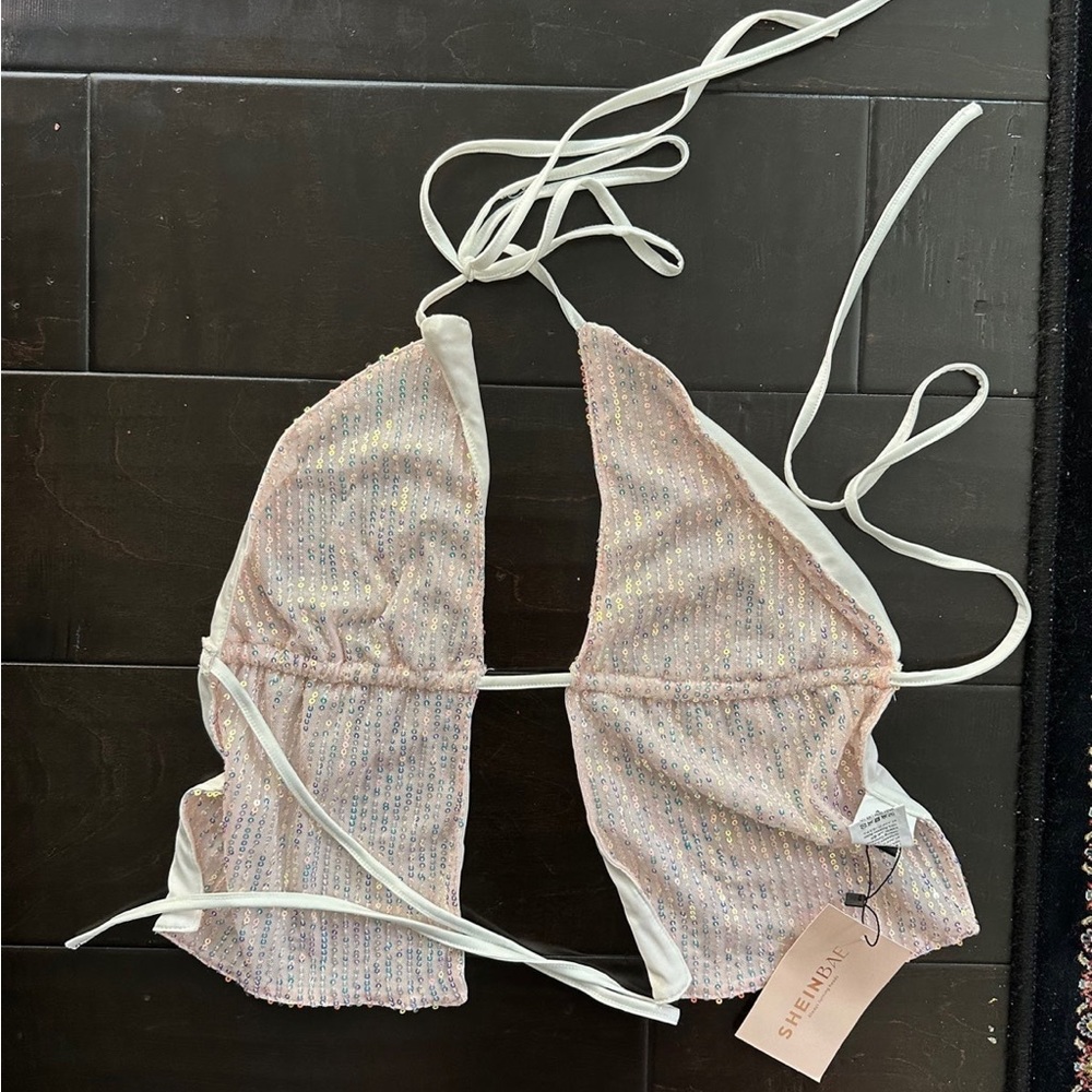 Strappy sequin y2k backless top